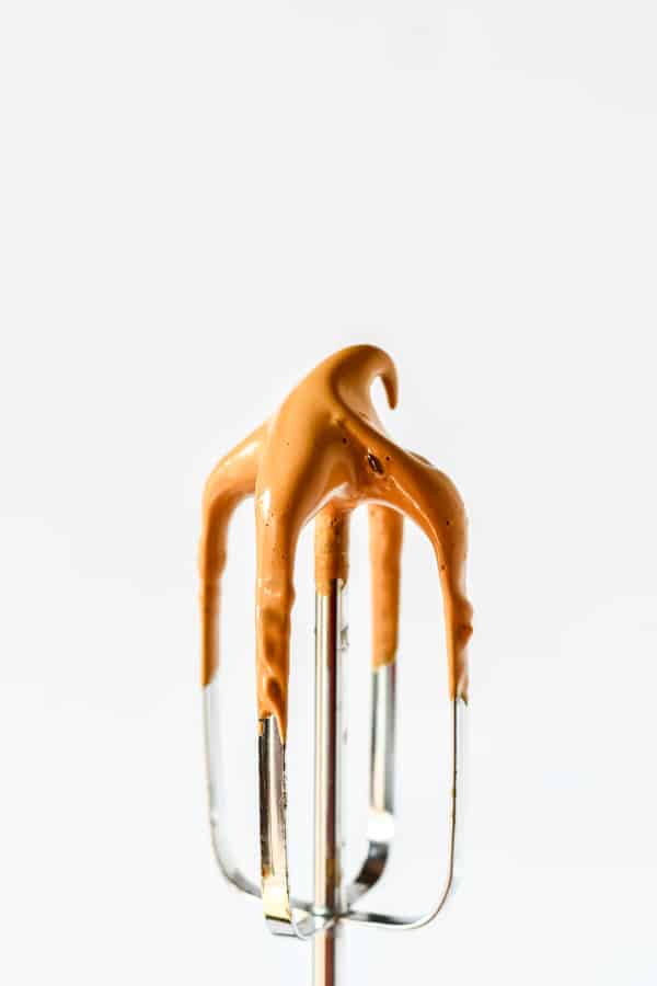 pumpkin spice whipped coffee on a beater blender