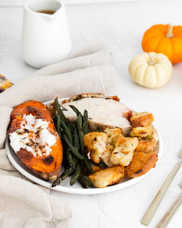 Sheet Pan Thanksgiving recipe on a plate
