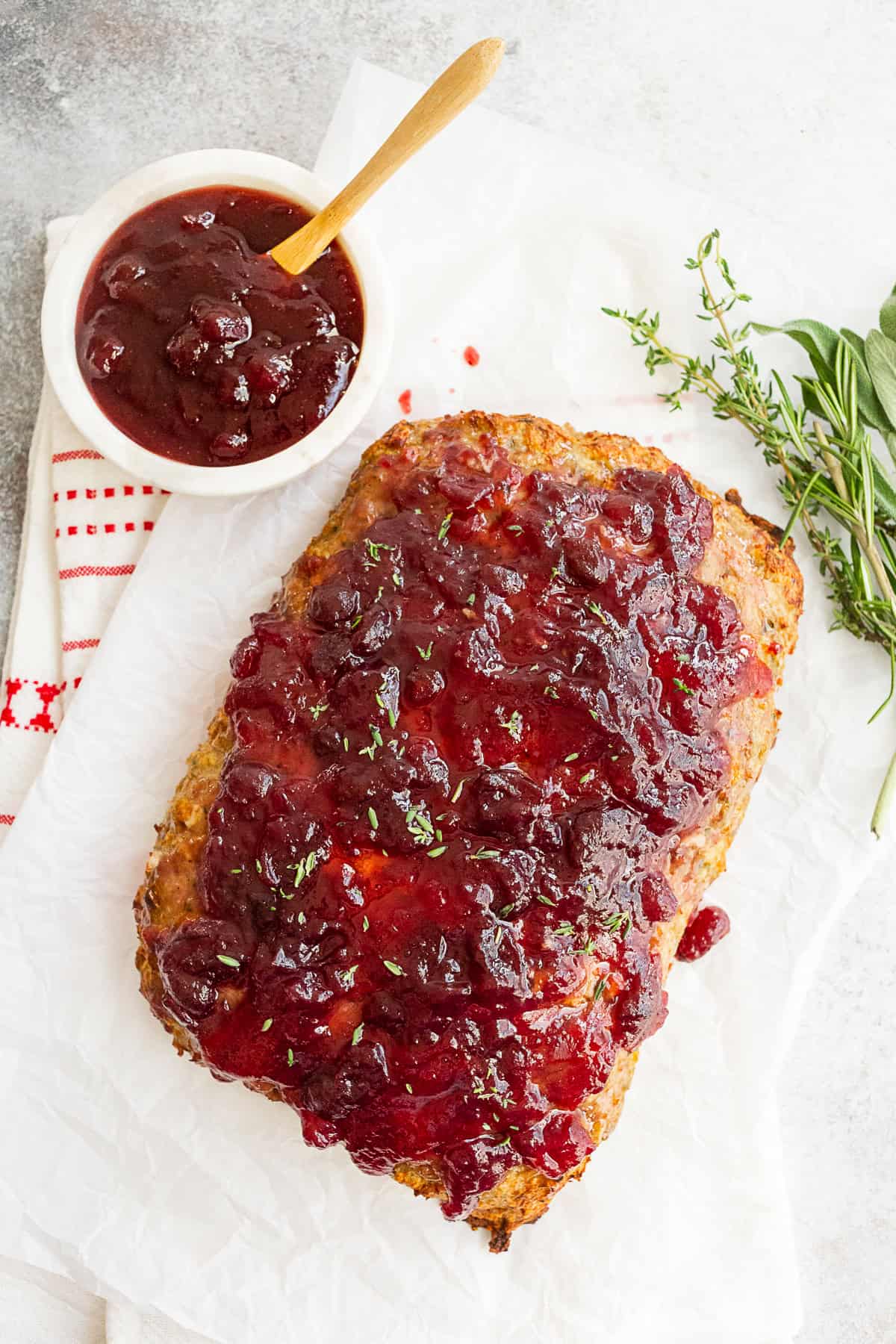 Thanksgiving Turkey Meatloaf sitting on wax paper.