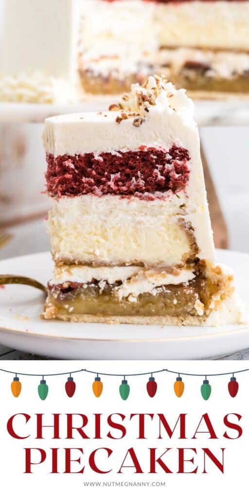 Christmas Piecaken graphic pin for Pinterest. 