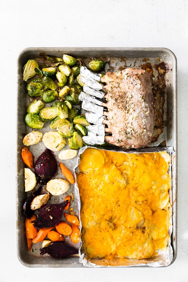 cooked sheet pan easter dinner.