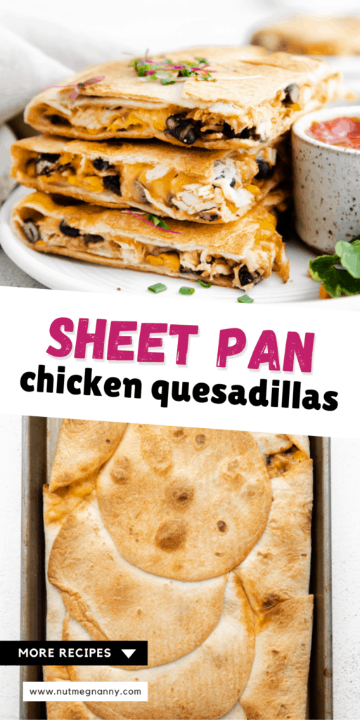 Sheet Pan Chicken Quesadillas long pin.