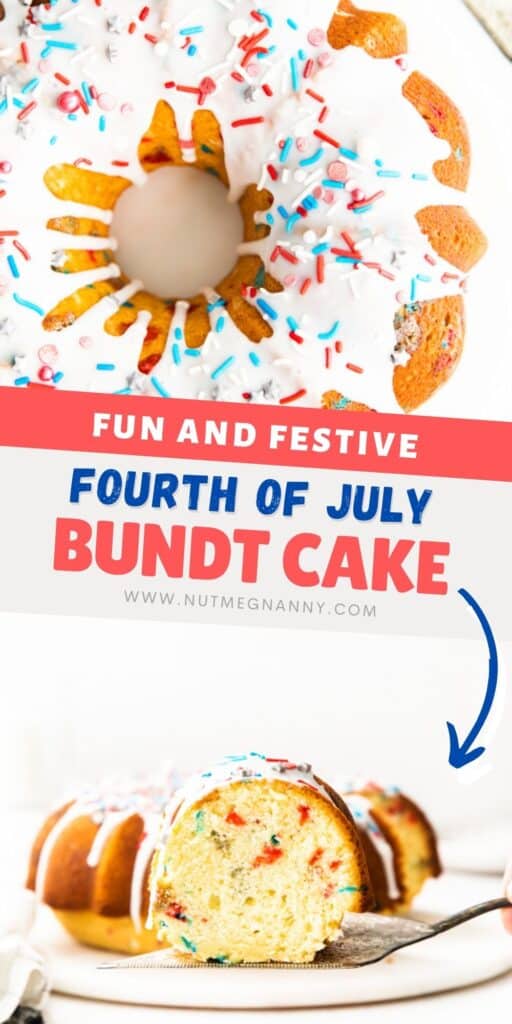Fourth of July Bundt Cake pin for pinterest.