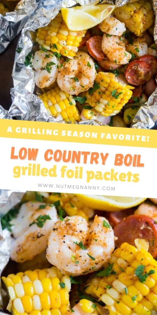 low country boil grilled foil packets pin for pinterest.