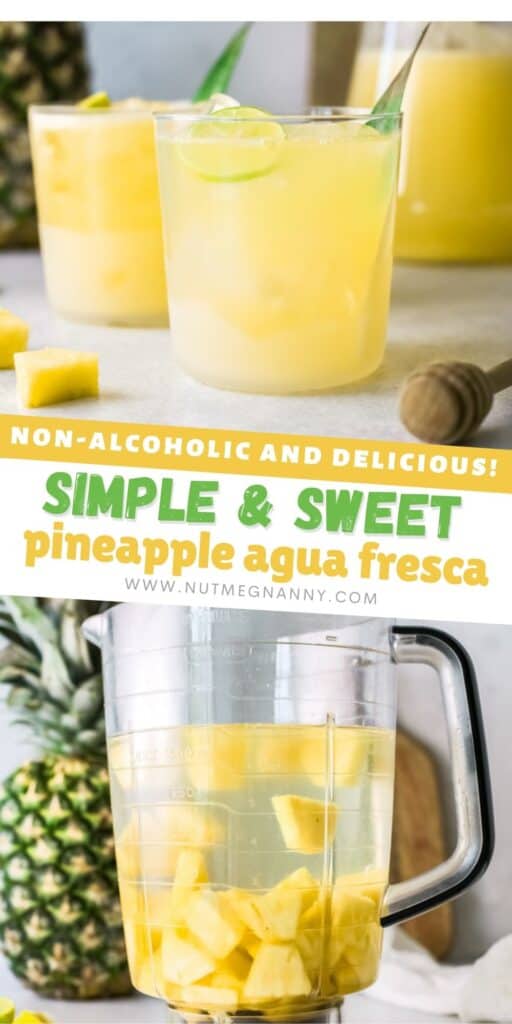 Pineapple Agua Fresca pin for pinterest.