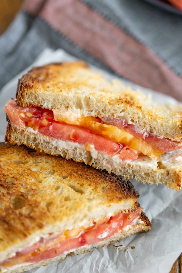 Tomato Sandwich on toasted bread.