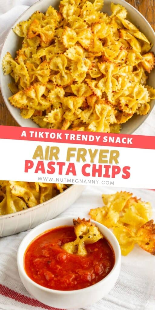 air fryer pasta chips pin for pinterest.