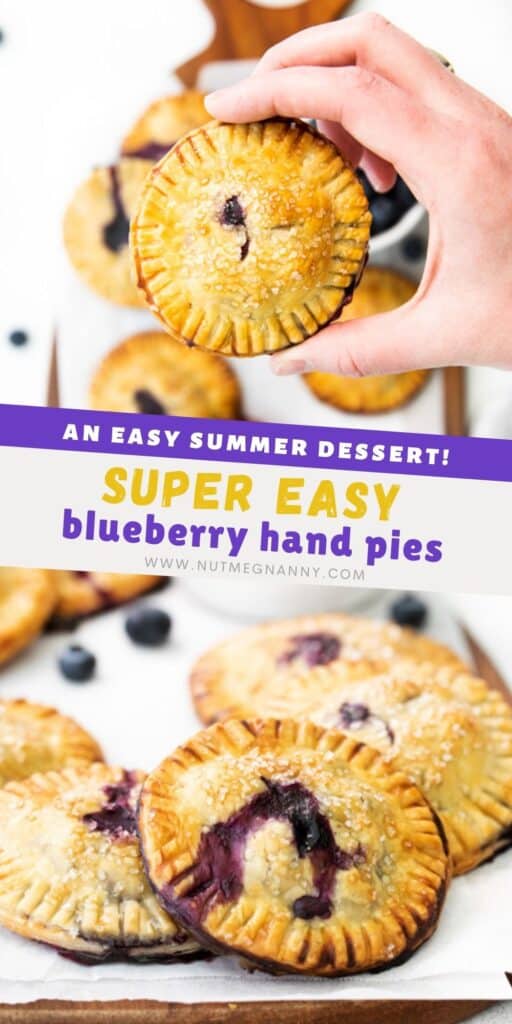 easy blueberry hand pies pin for pinterest. 