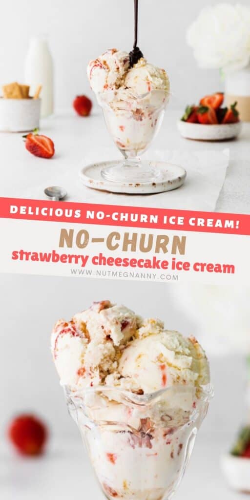 strawberry cheesecake ice cream pin for pinterest.
