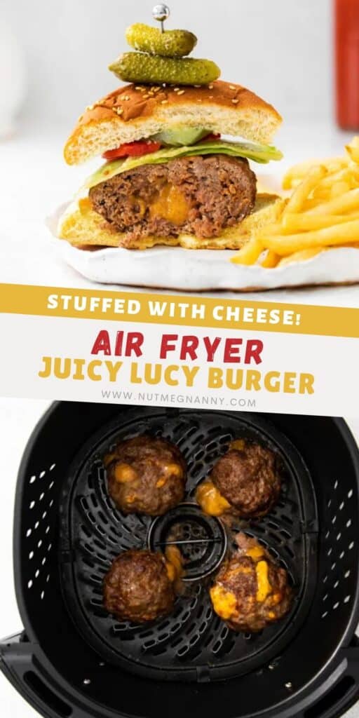 air fryer juicy lucy burger pin for pinterest. 
