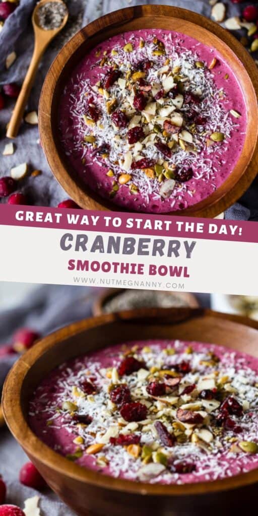 Cranberry Smoothie Bowl pin for pinterest.
