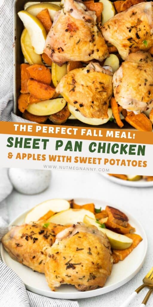 Sheet Pan Chicken and Apples pin for pinterest.