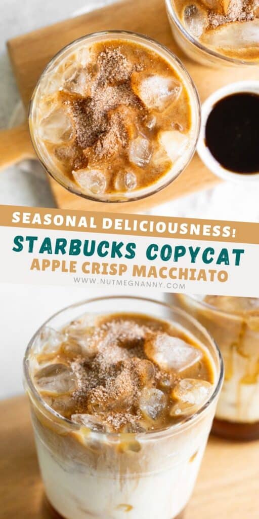 Apple Crisp Macchiato pin for pinterest.  