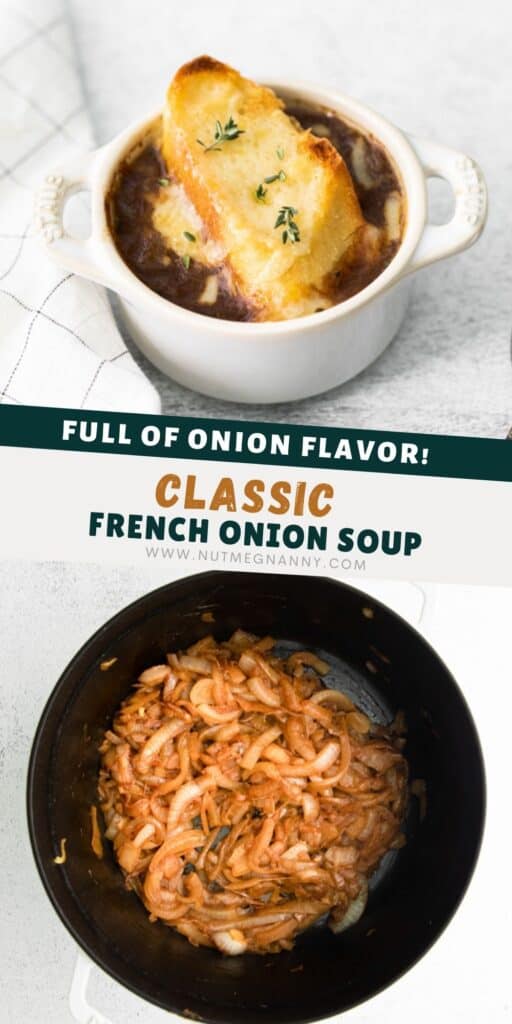 French Onion Soup pin for pinterest. 