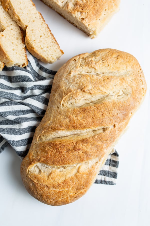 a full loaf of No Yeast Sourdough Bread.