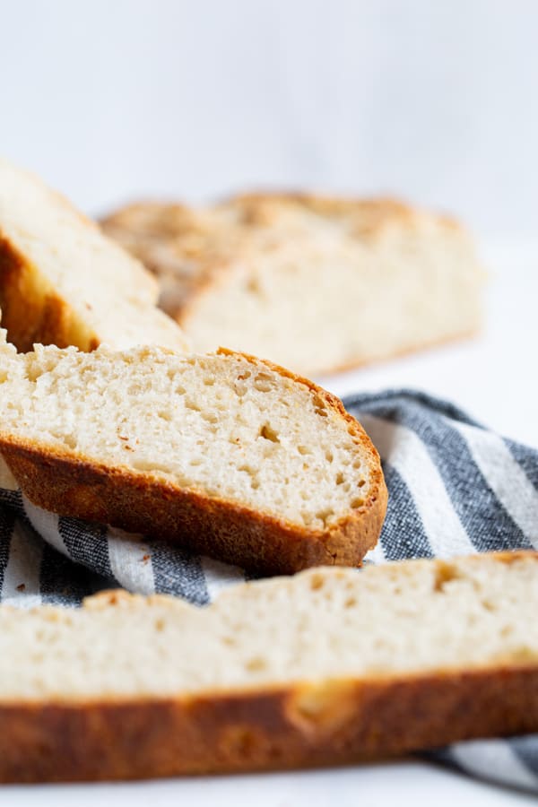 A slice of No Yeast Sourdough Bread.