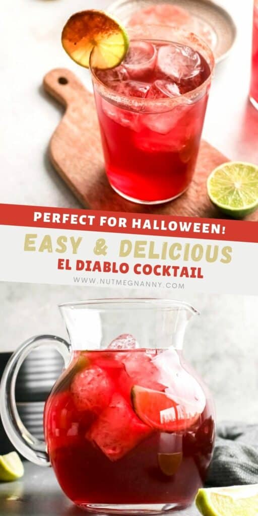 El Diablo Cocktail pin for pinterest.