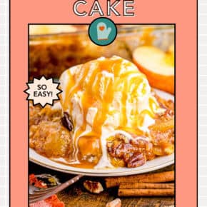 Caramel Apple Dump Cake pin for Pinterest.