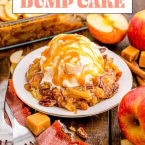 Caramel Apple Dump Cake pin for Pinterest.