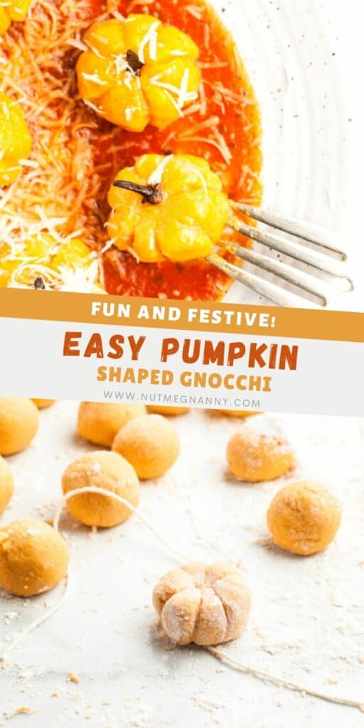 Pumpkin Shaped Gnocchi pin for pinterest. 