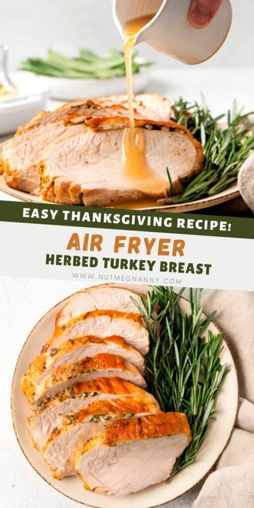 Air Fryer Turkey Breast pin for pinterest.