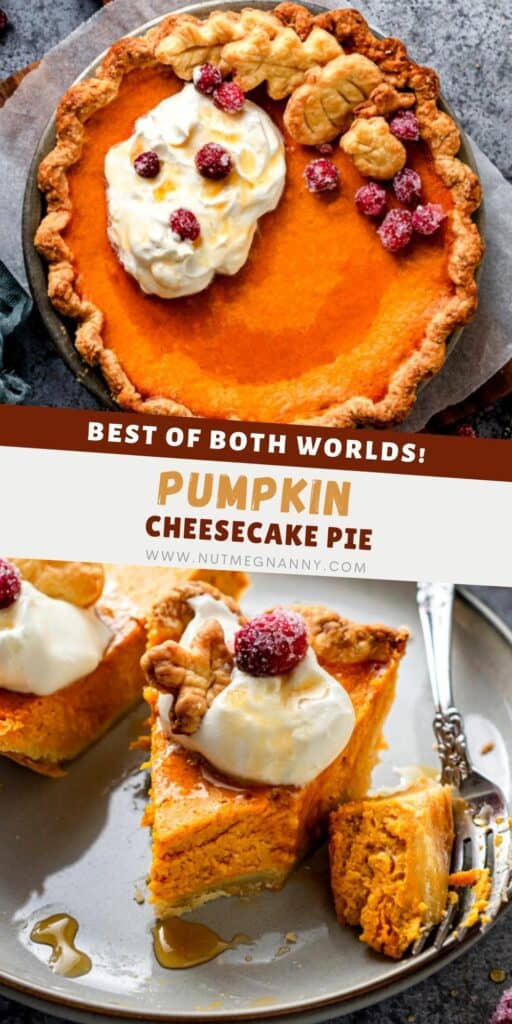 Pumpkin Cheesecake Pie pin for pinterest.