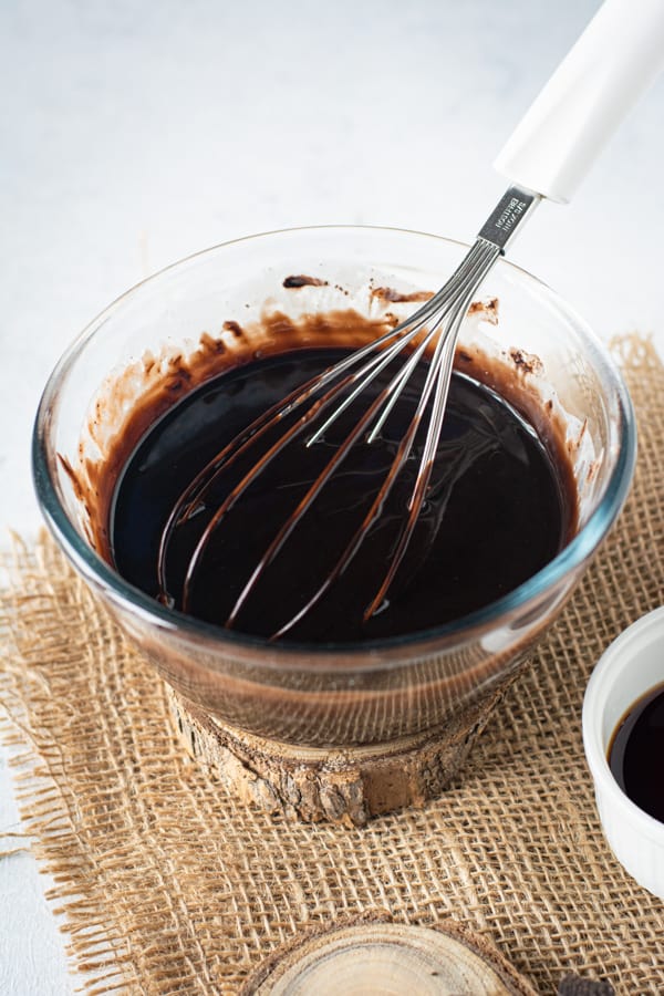 melted chocolate in a bowl. 