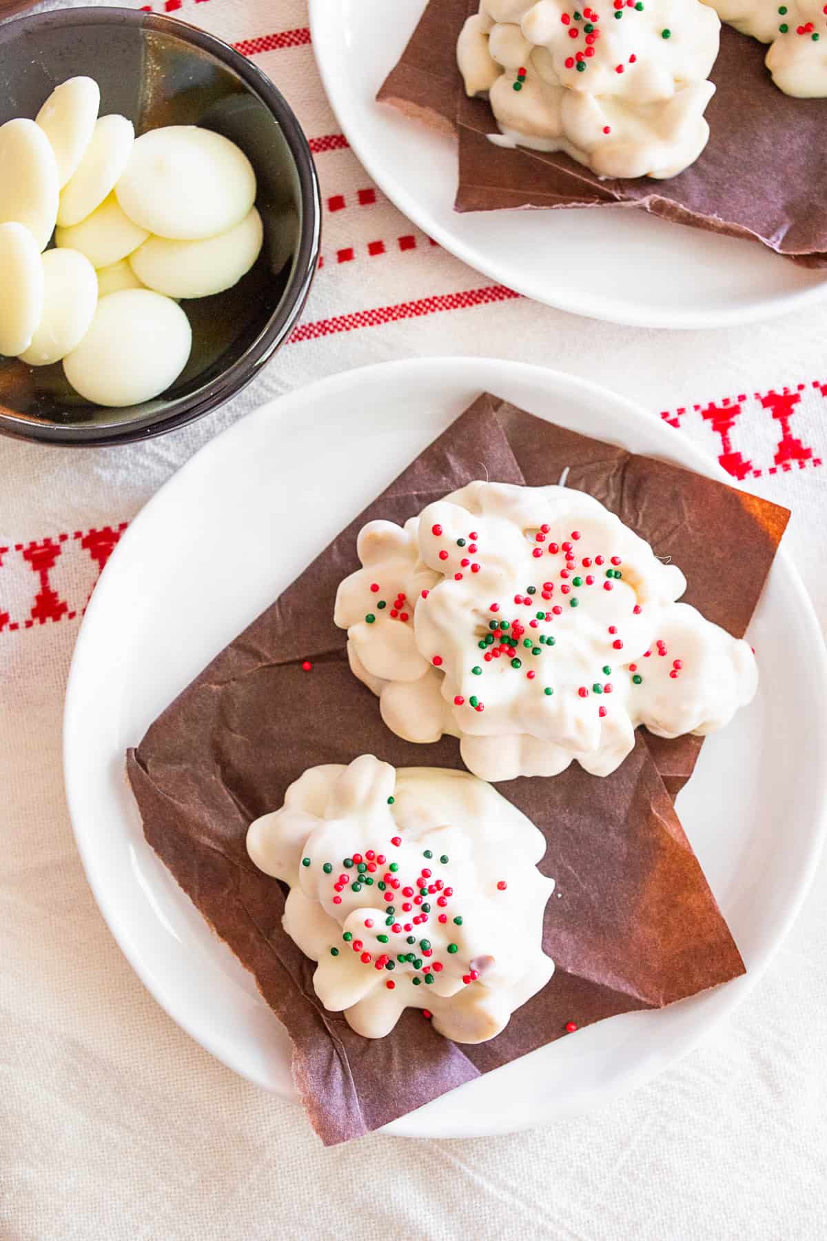 Salted Peanut Clusters with sprinkles on top.