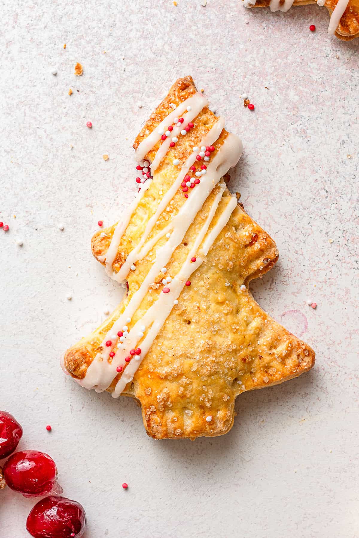 One single cranberry hand pie. 