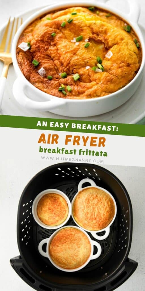 Air Fryer Frittata pin for pinterest. 