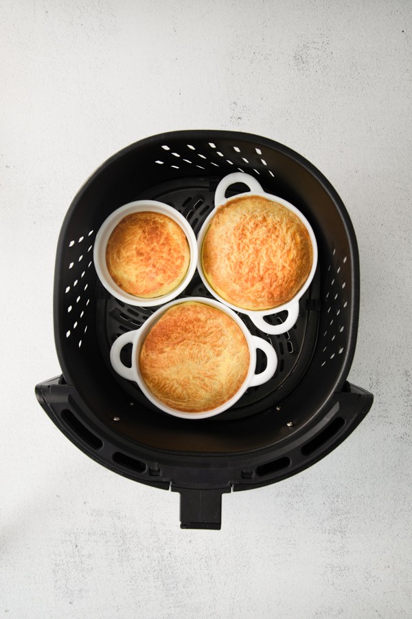 Air Fryer Frittata sitting in the air fryer. 
