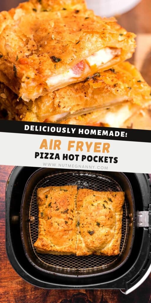 Air Fryer Pizza Hot Pockets pin for pinterest.