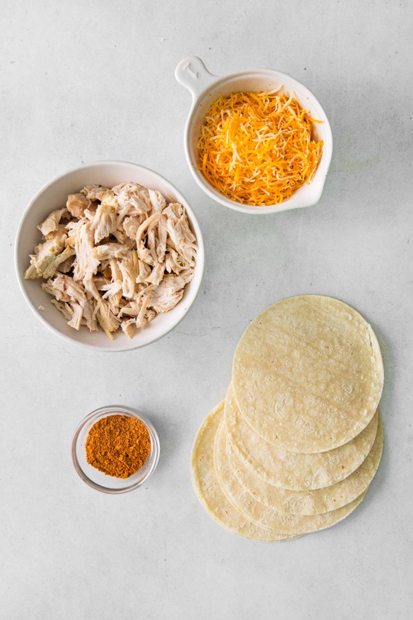 Ingredients to make Air Fryer Chicken Taquitos.