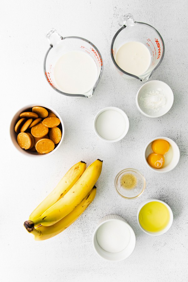Ingredients to make The Best Banana Pudding.