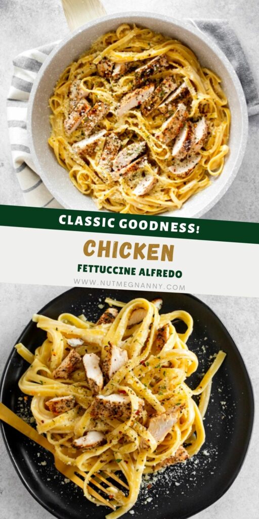 Chicken Fettuccine Alfredo pin for Pinterest.