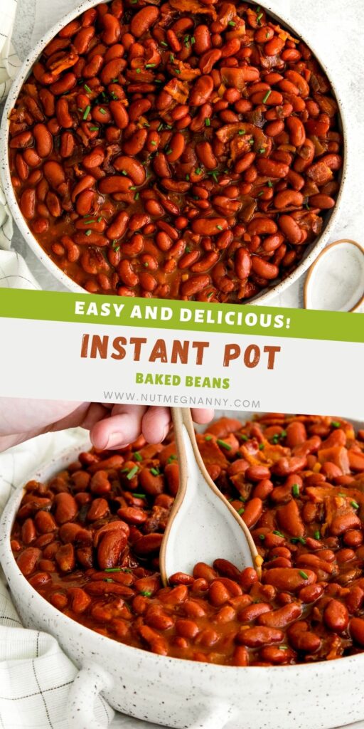 Instant Pot Baked Beans pin for Pinterest. 