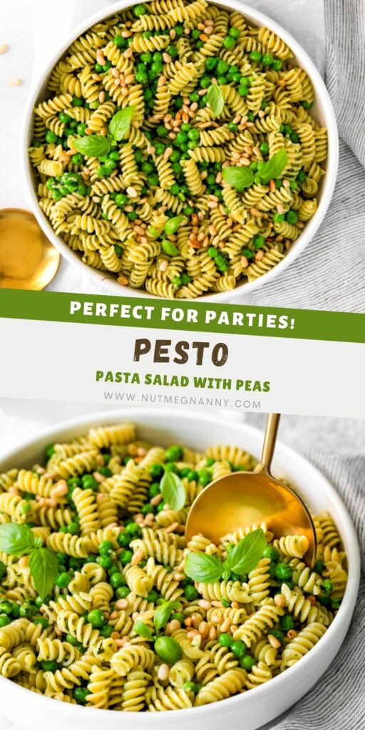 Pesto Pasta Salad pin for Pinterest. 