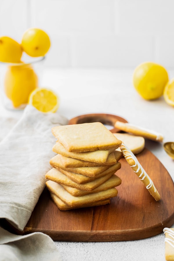 Stacked Lemon Shortbread Cookies.