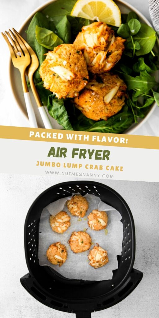 Air Fryer Crab Cakes pin for Pinterest.