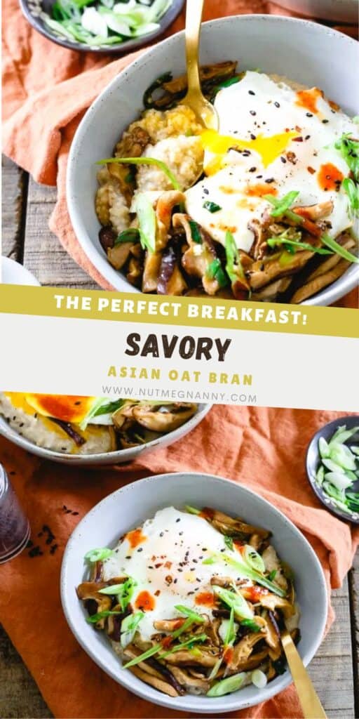 Savory Asian Oat Bran pin for Pinterest.