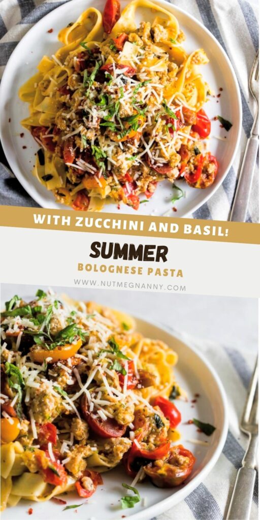 Summer Bolognese pin for Pinterest. 