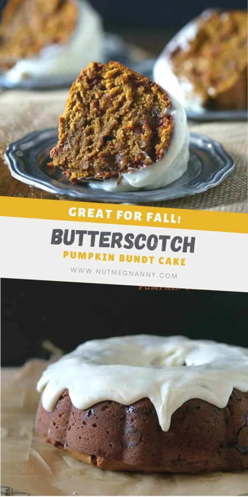 Butterscotch Pumpkin Bundt Cake pin for Pinterest. 