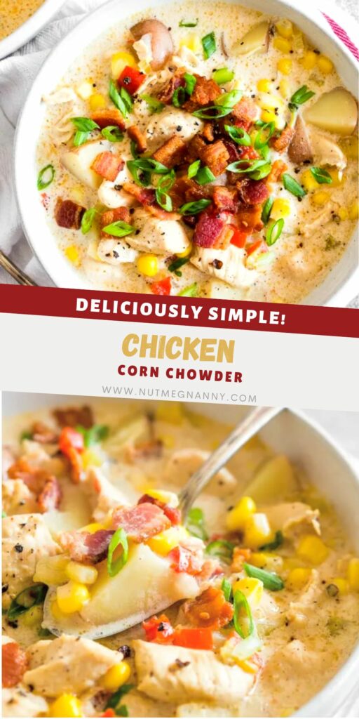 Chicken Corn Chowder pin for Pinterest. 