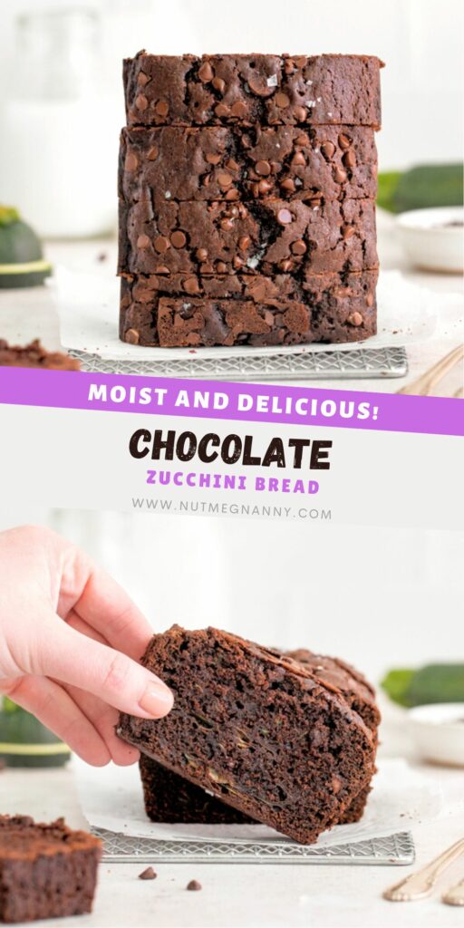 Chocolate Zucchini Bread pin for Pinterest.
