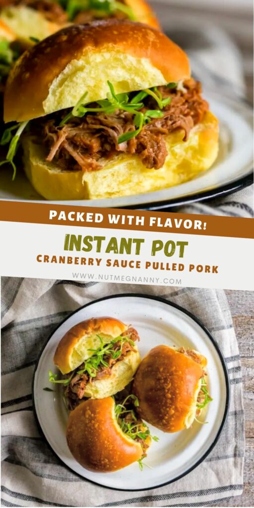 Instant Pot Cranberry Sauce Pulled Pork pin for Pinterest.