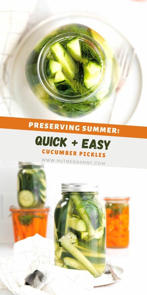 Easy Refrigerator Pickles pin for Pinterest. 