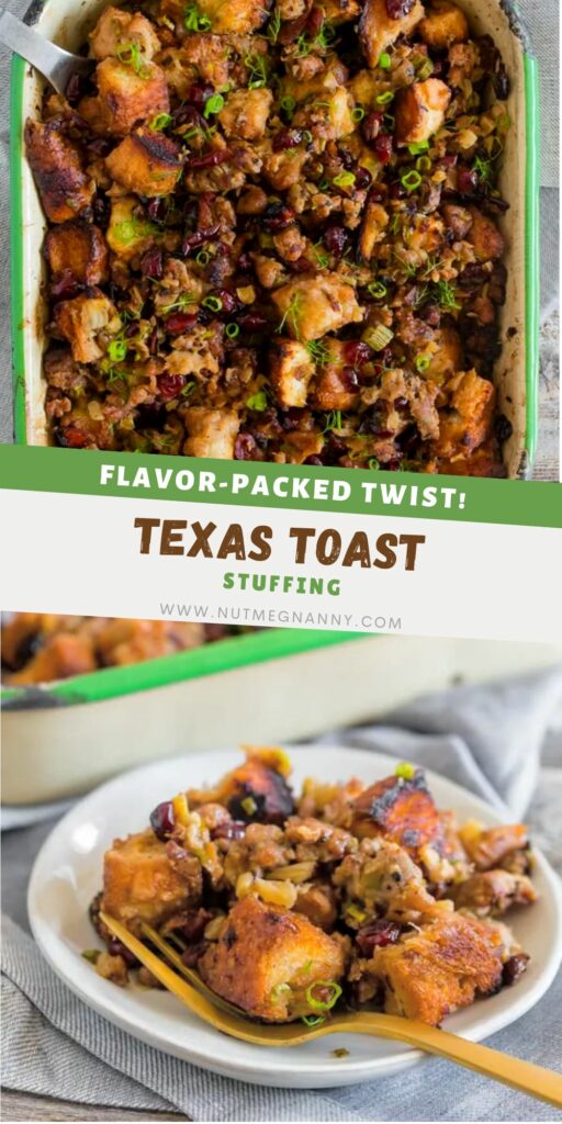 Texas Toast Stuffing pin for Pinterest. 