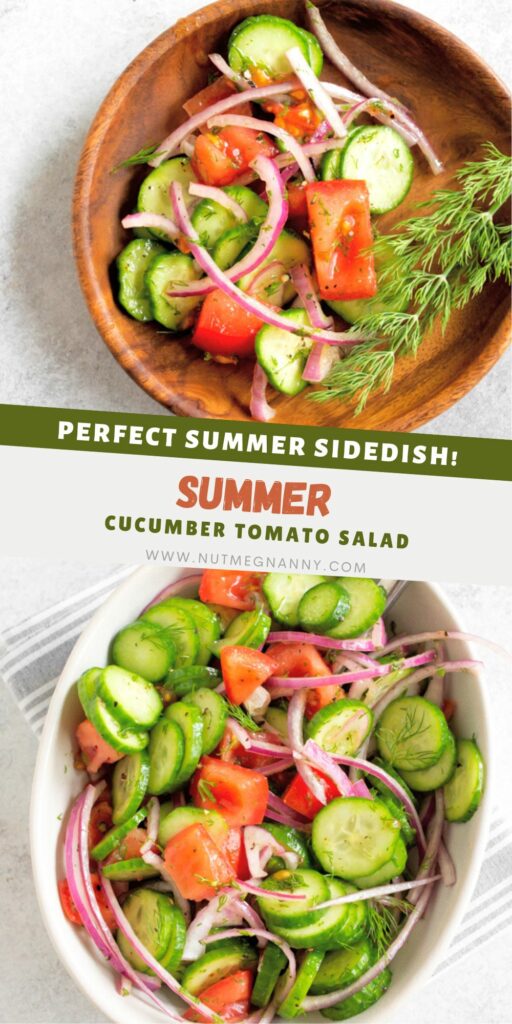 Cucumber Tomato Salad pin for Pinterest.