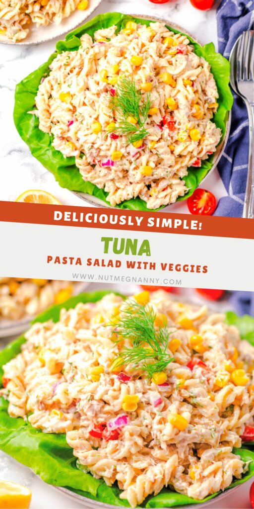 Tuna Pasta Salad pin for Pinterest.