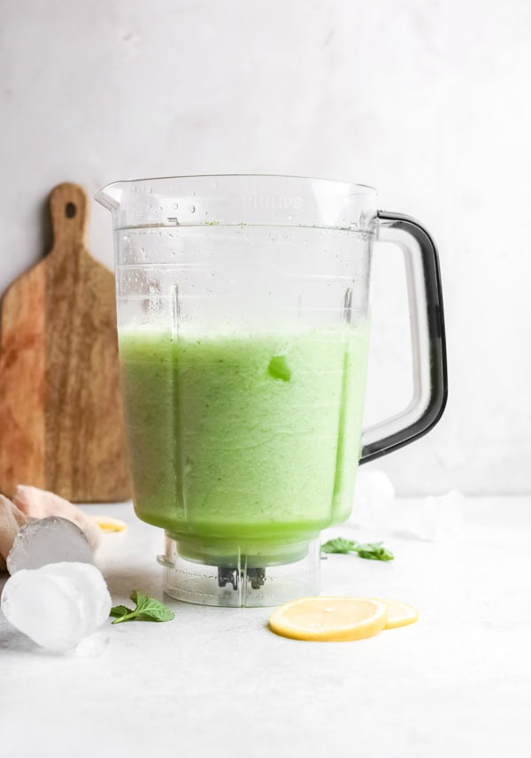 Frozen Mint Lemonade - Limonanain a pitcher.
